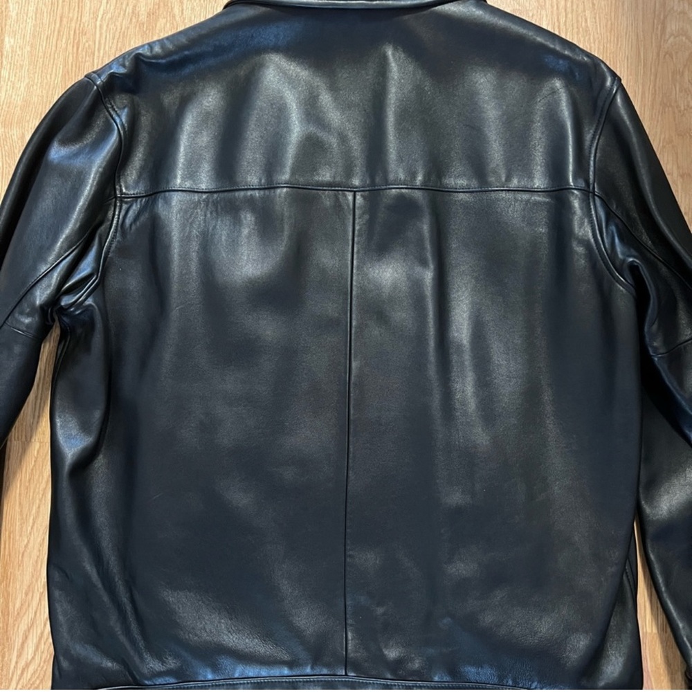 Polo Ralph Lauren Vintage Black Lambskin Leather Jacket Butter Soft Men's Size L - Picture 6 of 16